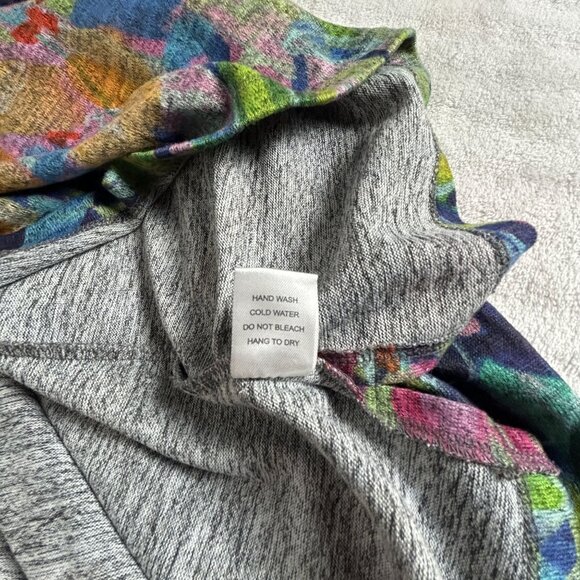 Claire Desjardins Artist’s Garden Tunic Top Small Cowl Neck Knit Abstract Art - Picture 5 of 8